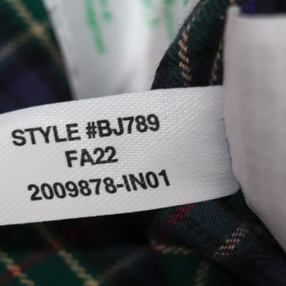 J. Crew Mens Slim Fit‎ Brushed Twill Plaid Button Down Shirt Size M Green Navy